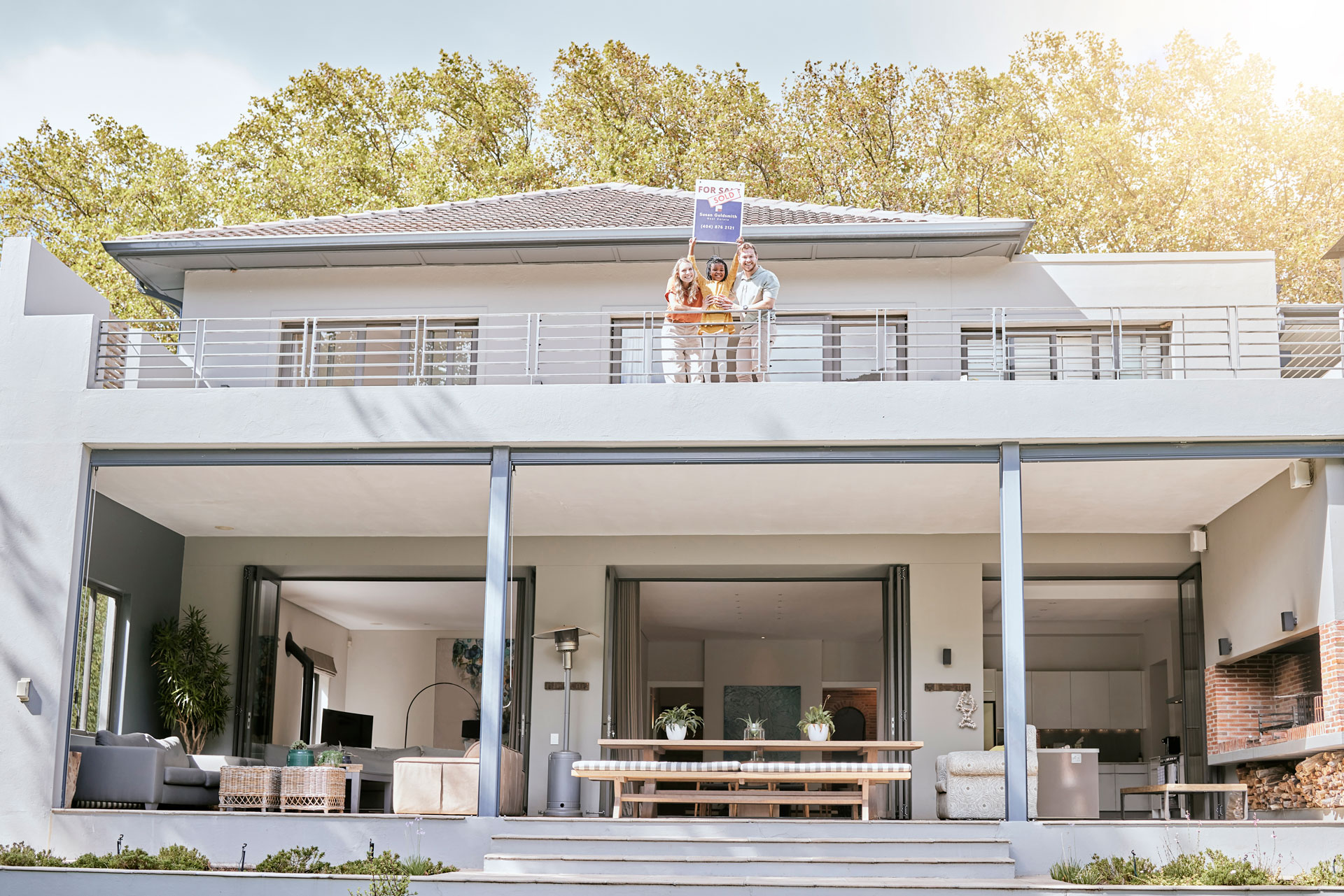Happy family to their new house.