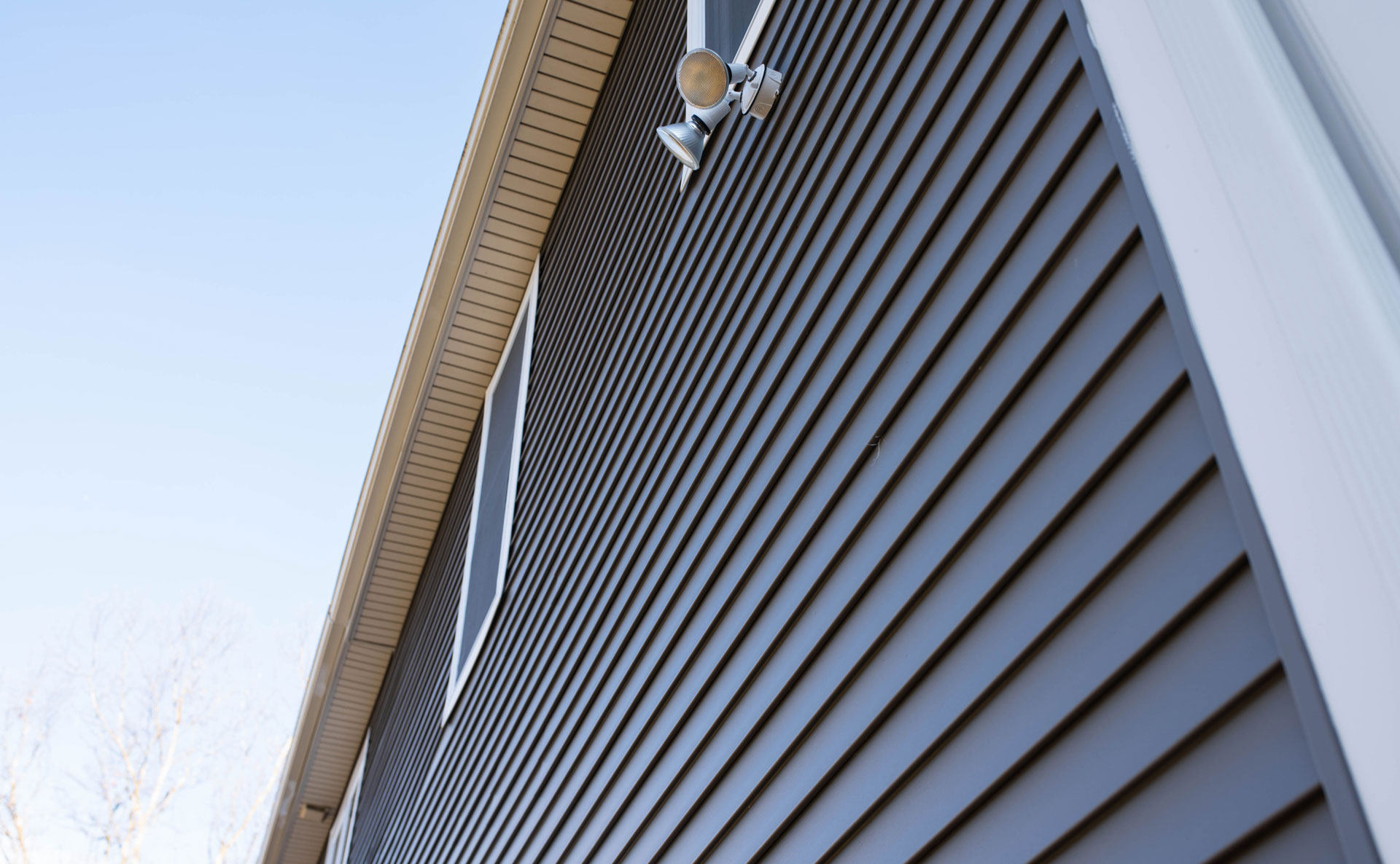 Vinyl siding wall background.
