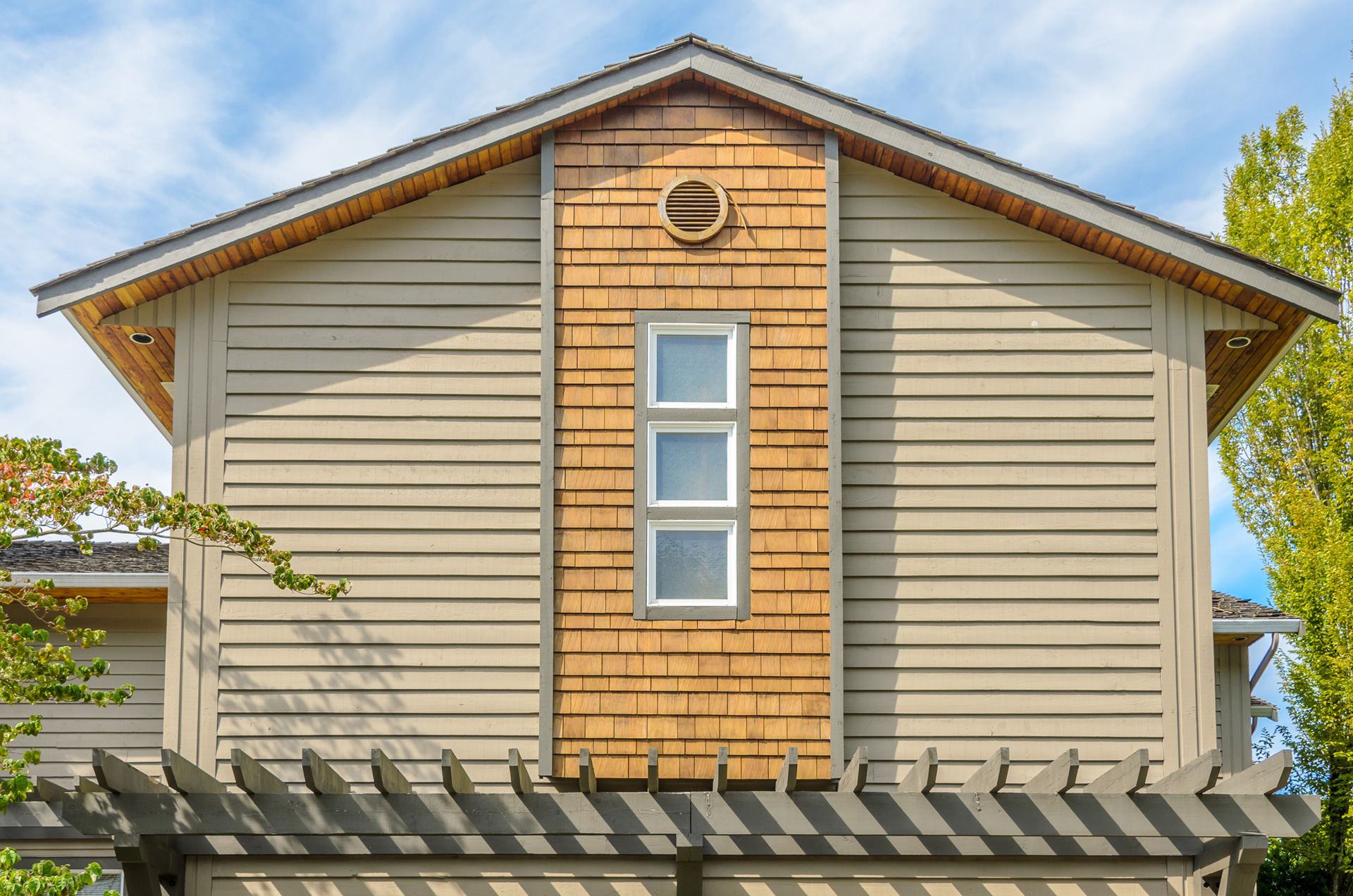 Siding of a house.